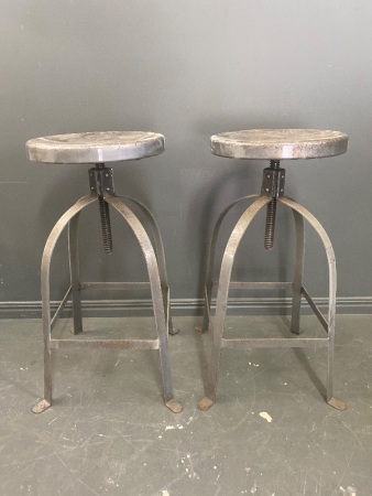 2 Industrial Style Bar Stools