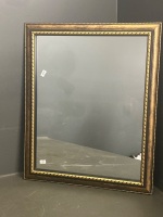 Hanging Mirror Brown Gold Frame