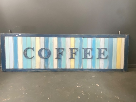 Large Wooden Shabby Chic Coffee Sign