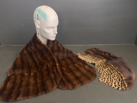 Vintage Fur Stole and Two Fur Collars