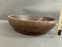 Large Hand Carved Feat Bowl - As Is