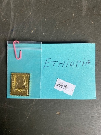 First stamp issue 24 carat gold electro plated on stirling silver Ethiopia