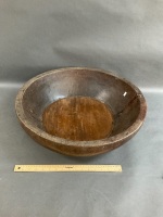 Large Hand Carved Feat Bowl - As Is - 2