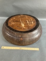 Large Hand Carved Feat Bowl - As Is - 4