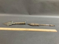 2 Ancient Hand Cast & Cut Ethiopian Orthodox Procession Crosses - 2