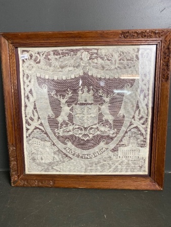 Framed Nottingham Lace Panel