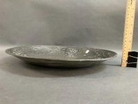 Antique French Pewter Harvest Charger - Stamped on Rear - 2