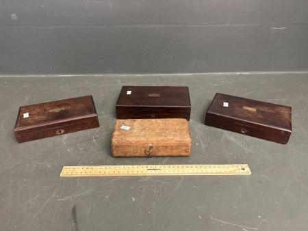 4 Wooden Jewellery Boxes