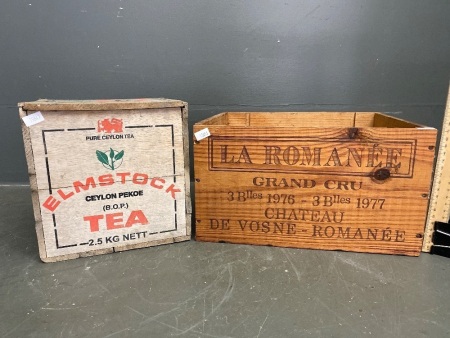 La Romane Timber Crate with Elmstock Tea Chest