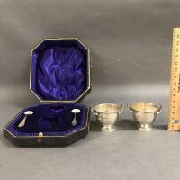 Boxed Set of Sterling Silver Salts with Spoons - 2