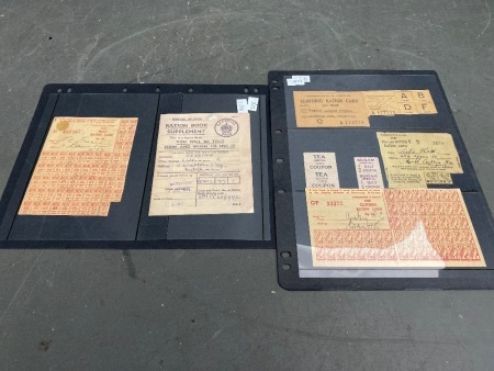 2 x Sheets of Australian Ration Cards