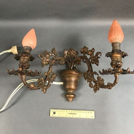 Early Cast Metal Wall Sconce Light Fitting c1920