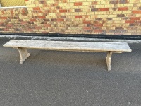 Long Rustic Timber Bench Seat