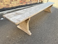 Long Rustic Timber Bench Seat - 3