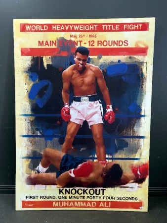 Muhammad Ali World Heavyweight Title Fight 1965 Print on  Stretched Canvas