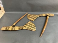 Pair of Fijian Ceremonial Axes with Intricate Woven Covering - 2