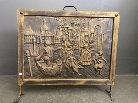 Copper Embossed Fire Screen