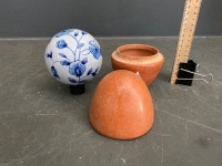 Pottery Egg & Decorative Ball - 2