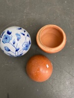 Pottery Egg & Decorative Ball - 3