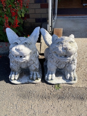 2 Concrete Gargoyles