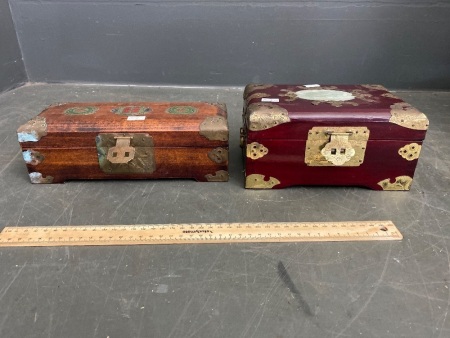 Two Small Asian Style Jewel Boxes