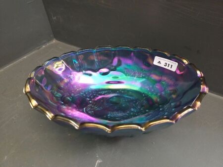 Amethyst Carnival Glass Bowl