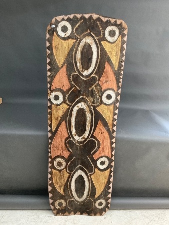 XL Carved & Painted Longhouse Panel from Sepik River PNG