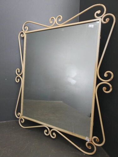 Curved Steel Framed Mirror