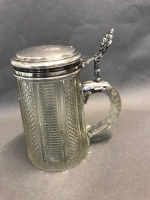 Sterling Silver Lidded Crystal Tankard