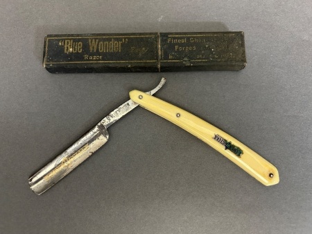 Antique Blue Wonder (Forged and Ground in Germany) Straight Razor in Original Box