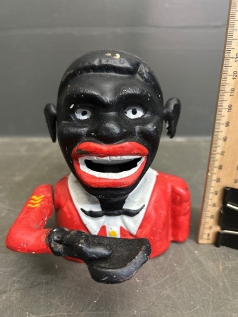 Painted Cast Iron African American Coin Money Box