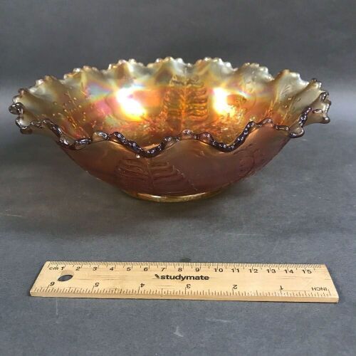 1930's Kangaroo Carnival Glass Master Bowl - Reg No. to Base