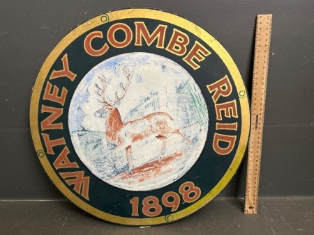 Watney Combe Red 1898 Painted Wooden Pub Sign