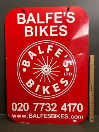 Balfes Bikes (UK) Double-Sided Sticker Aluminium Sign