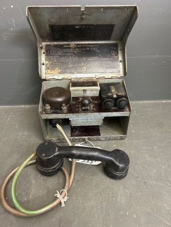 T.M.C 1942 Military Field Phone in Steel Case