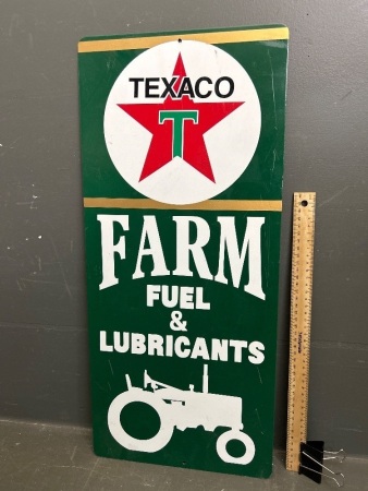 Texaco Farm Fuel and Lubricants Printed Aluminium Sign