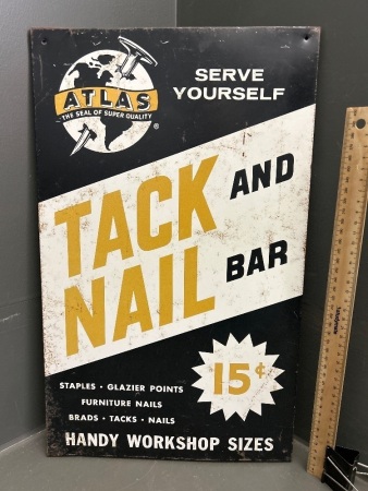 Atlas Nails Printed Tin Sign