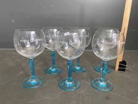 6 x Bombay Sapphire 62cl Stem Glasses