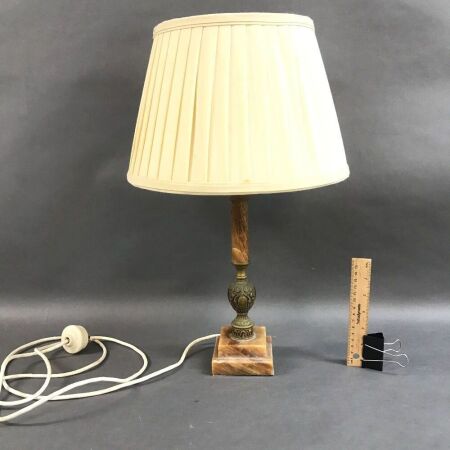 Vintage Alabaster & Brass Lamp