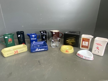 Large lot of Barware - J&B, Ballantines, Johnny Walker, Bells and Chivas Regal