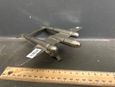 Trench Art Anti Tank Bomber Model - possibly original mounted on ashtray