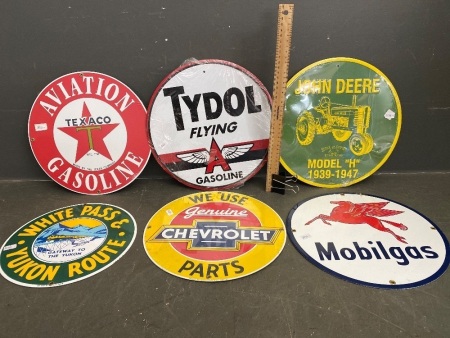 Six Round Reproduction Signs