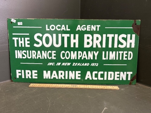 The South British Insurance Company Enamelled Metal Sign