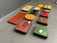 Selection of Tobacco and old Cycle Chain Tin + Leather Cigarette Case JJ Fox & Co London - 2