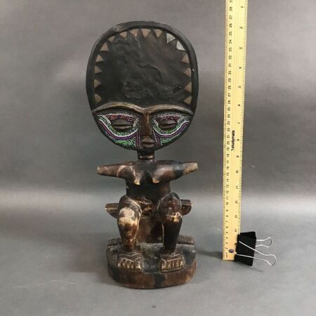 Carved African Beaded Ashanti Figure