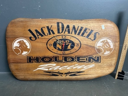 Jack Daniels Holden Racing Clock on Timber