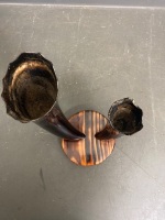 Buffalo Horn on Timber Base Vase - 3