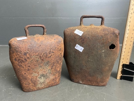 Two Condamine Cow Bells - both marked