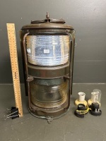 Brass Japanese Masthead Electric Lantern by Nippon Sento Co. - dated 1978