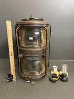 Brass Japanese Masthead Electric Lantern by Nippon Sento Co. - dated 1978 - 2